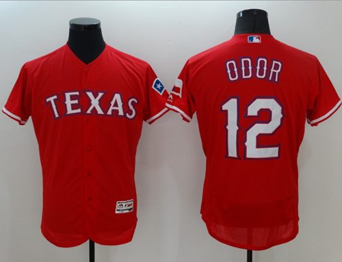 Rangers #12 Rougned Odor Red Flexbase Authentic Collection Stitched MLB Jersey - Click Image to Close